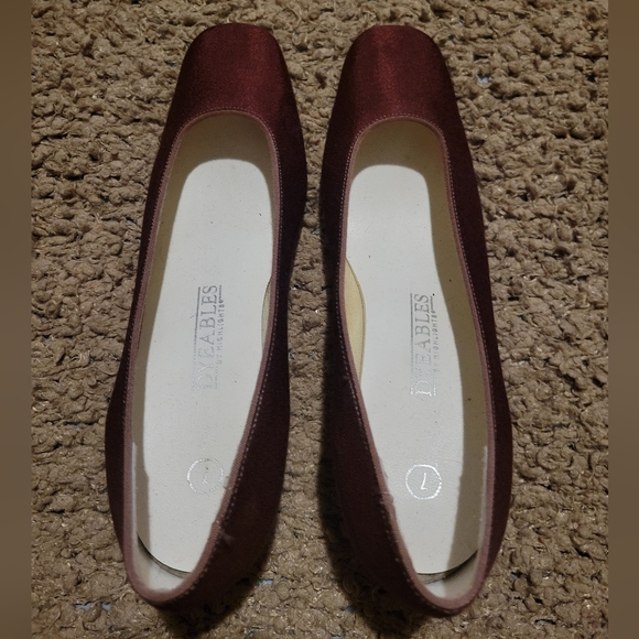 WOMENS VINTAGE DYEABLES BY HIGHLIGHTS HEELS MAROON SIZE 7 - Picture 3 of 14